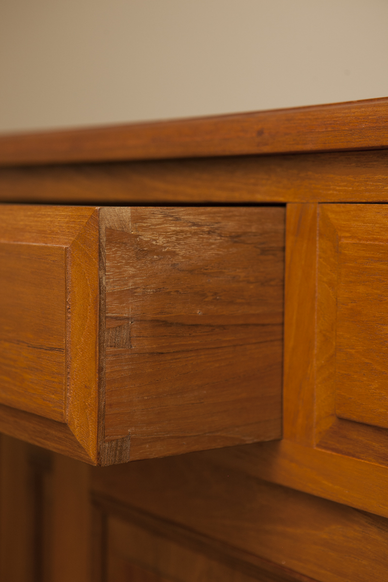 Teak Wood Bar With Matching Stools