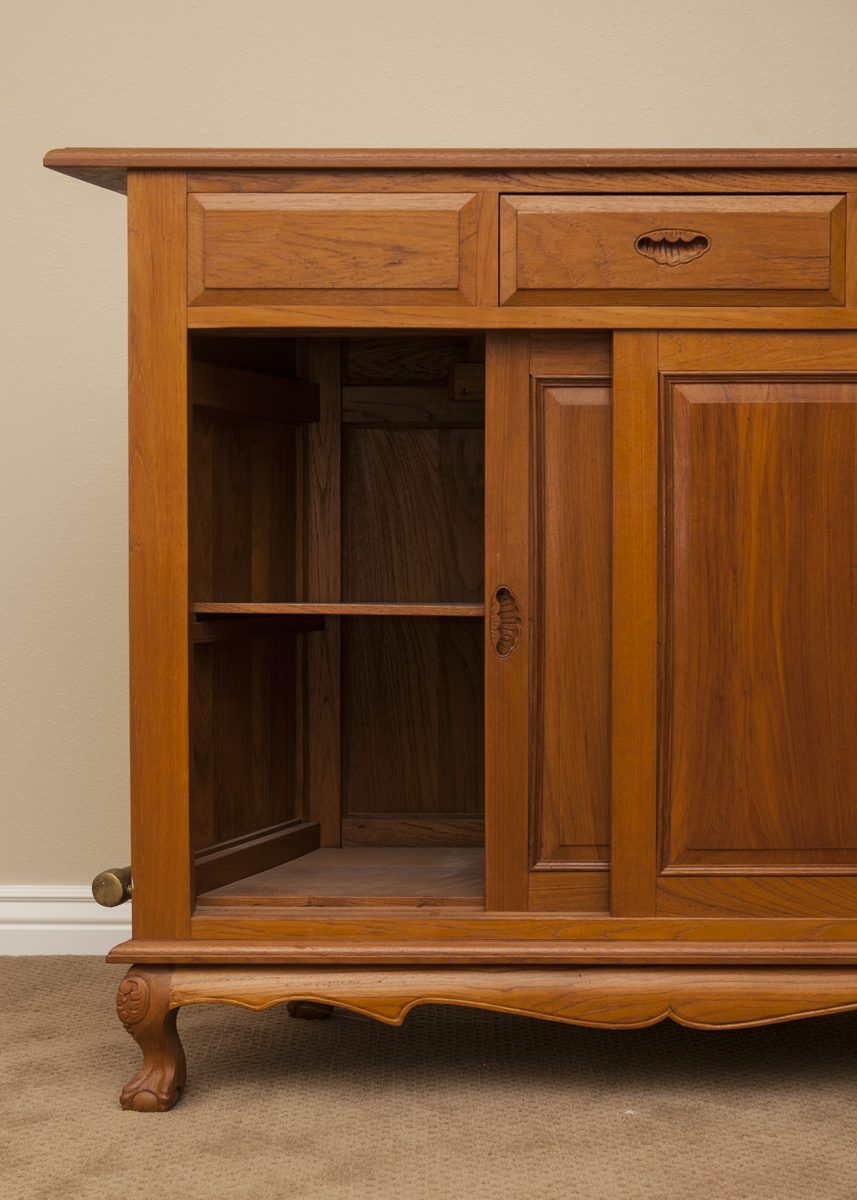 Teak Wood Bar With Matching Stools