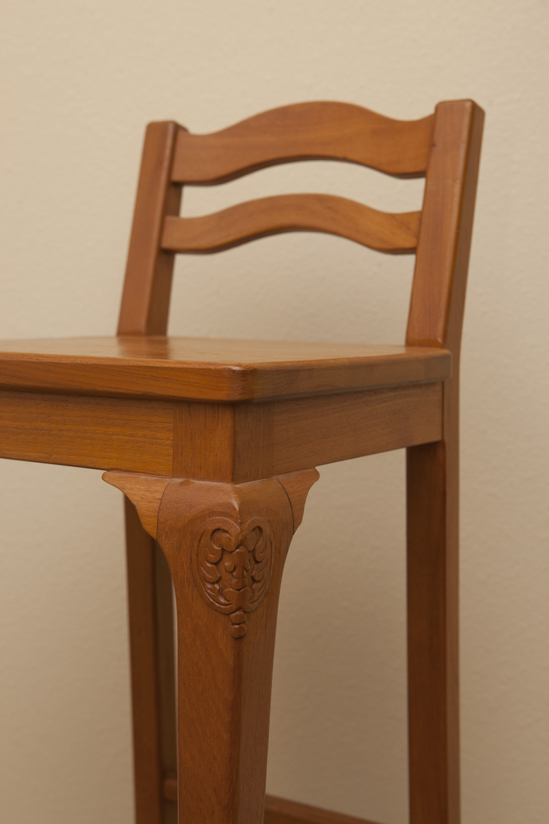 Teak Wood Bar With Matching Stools