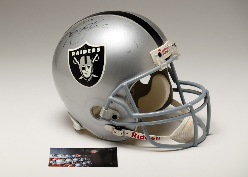 Ken Stabler Signed Helmet with Signing Photo