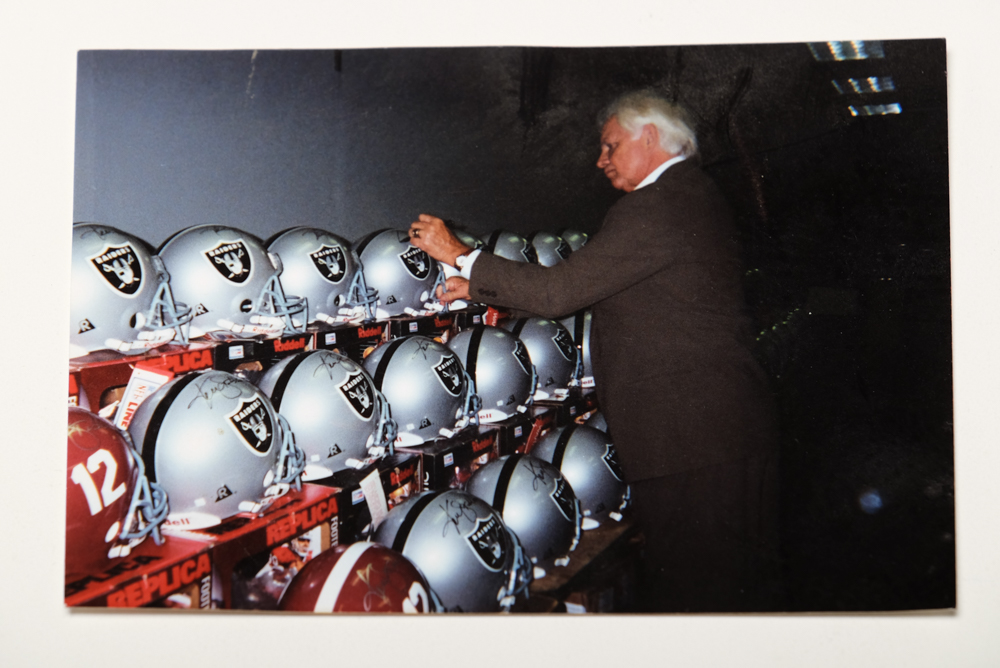 Ken Stabler Signed Helmet with Signing Photo