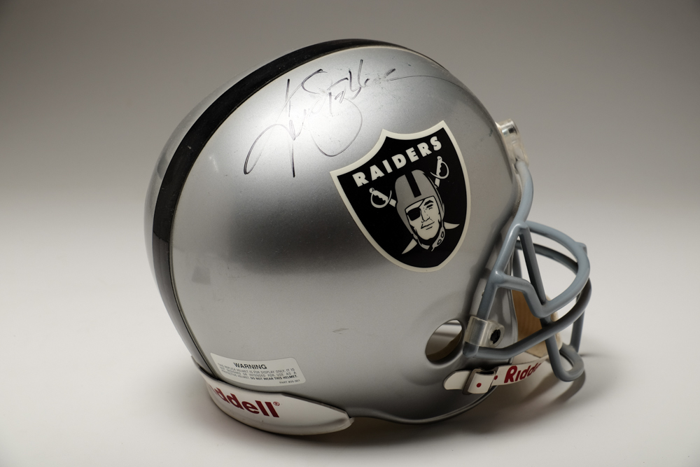 Ken Stabler Signed Helmet with Signing Photo