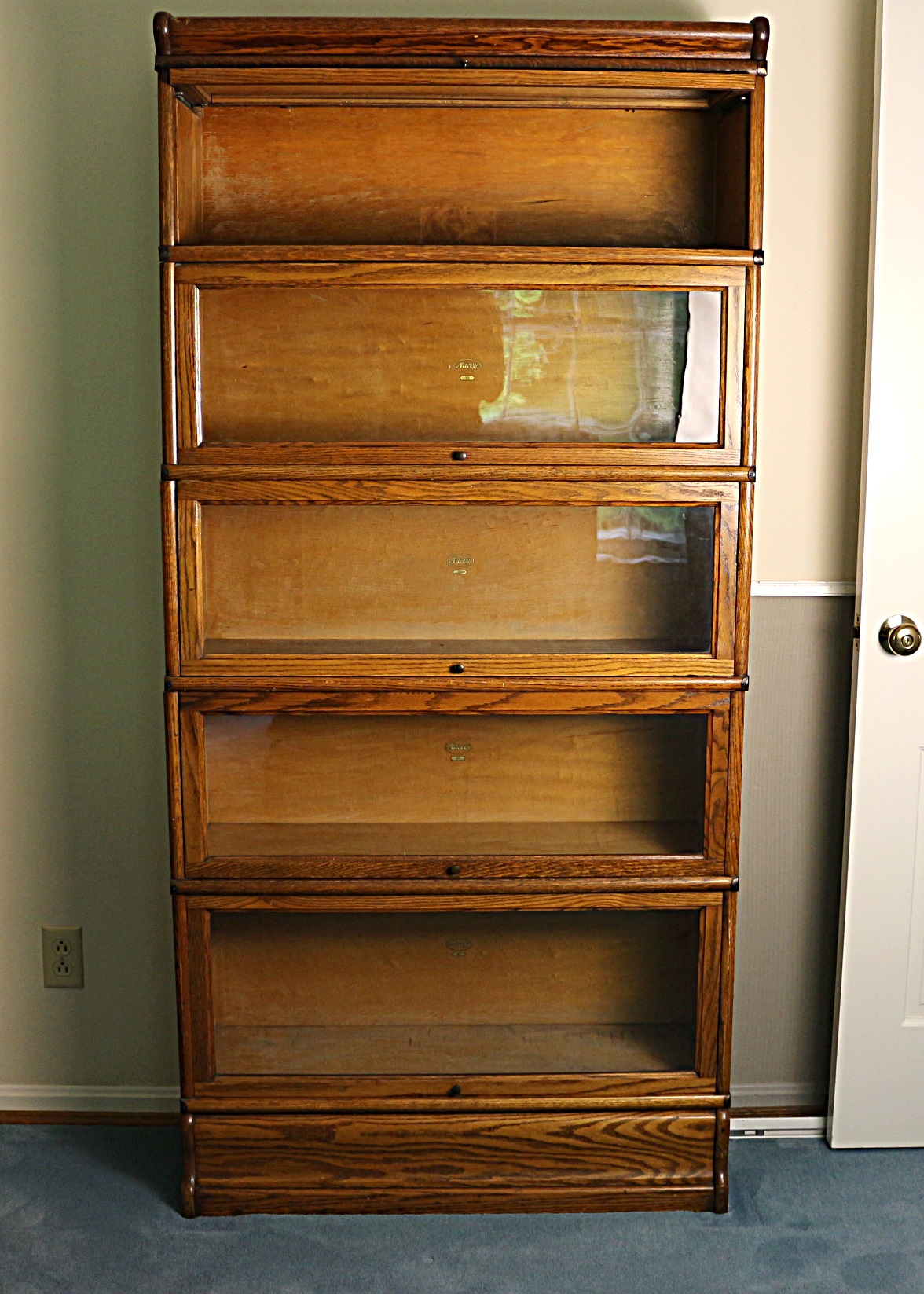 Antique Oak Five Stack Barrister Bookcase