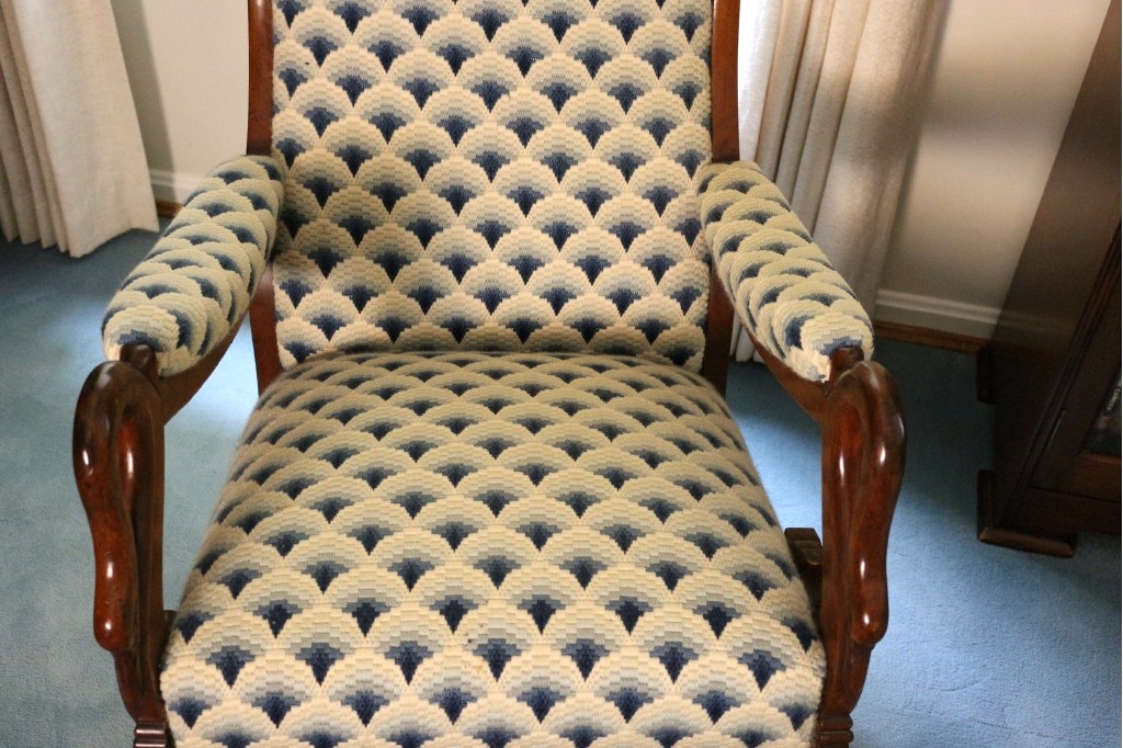 Swan Neck Rocking Chair with Ottoman