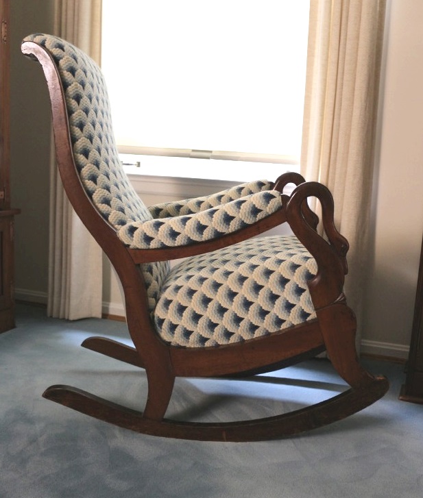 Swan Neck Rocking Chair with Ottoman