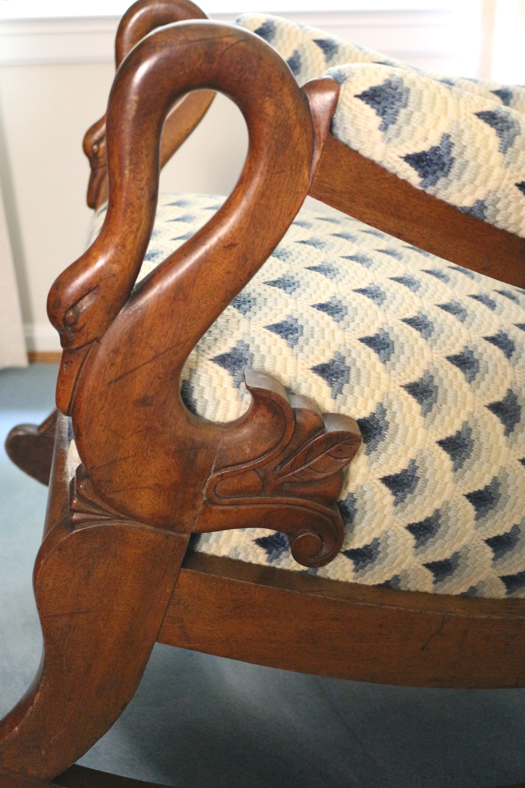 Swan Neck Rocking Chair with Ottoman