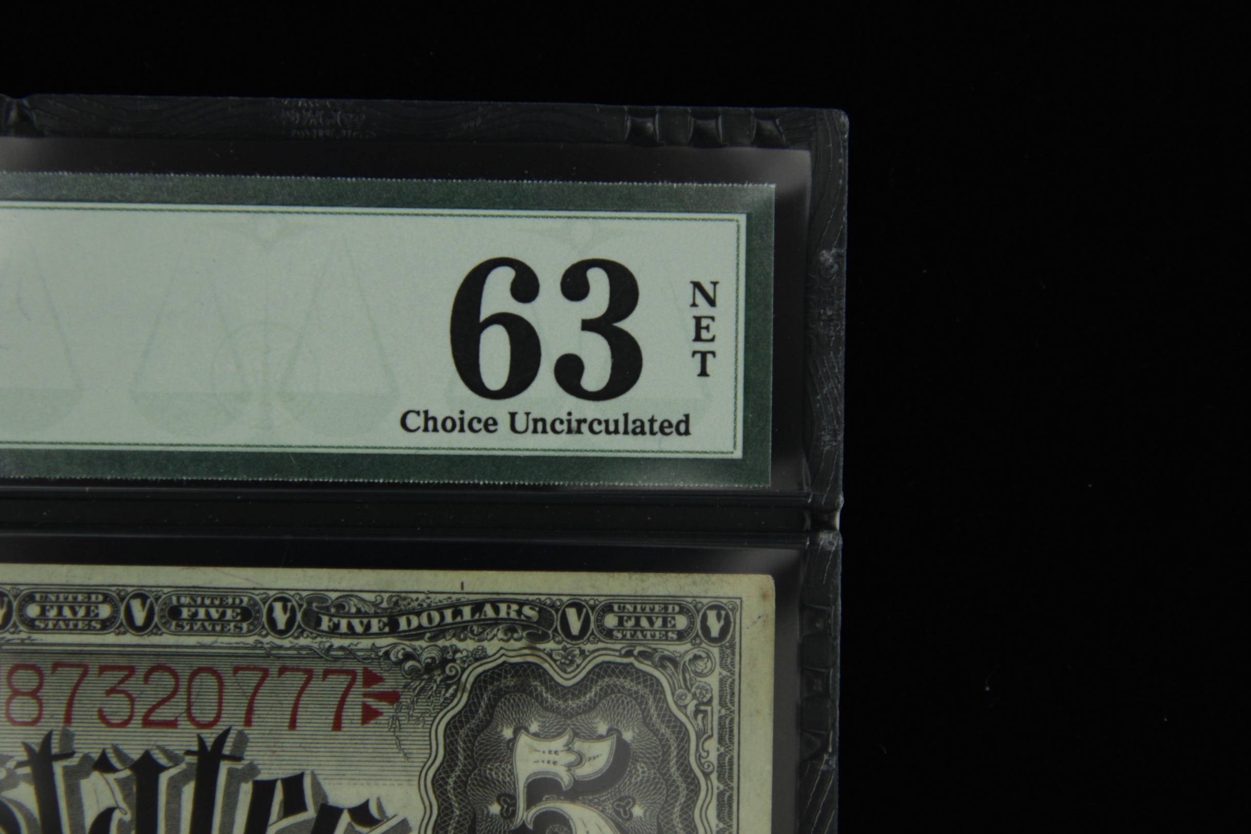 "Series of 1907" US Five Dollar "Woodchopper" Bill