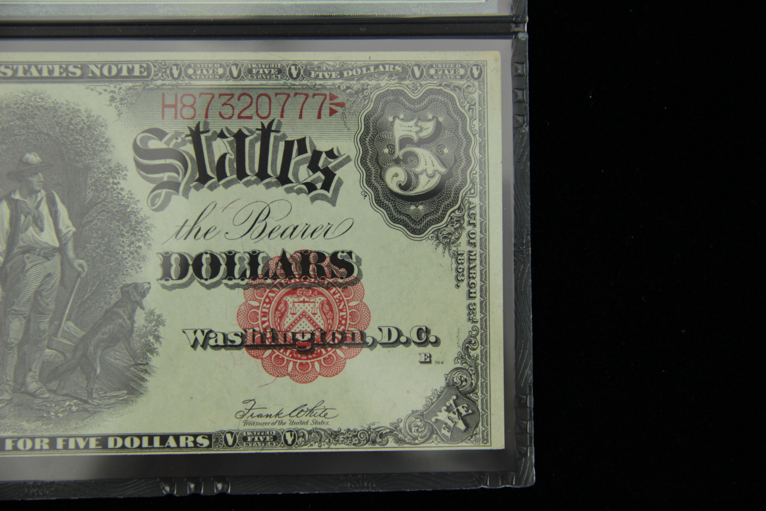 "Series of 1907" US Five Dollar "Woodchopper" Bill