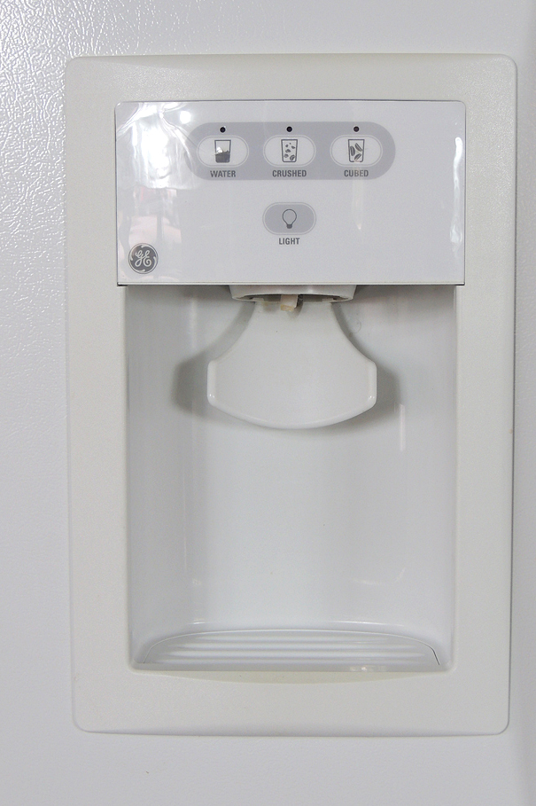 White GE Side By Side Refrigerator