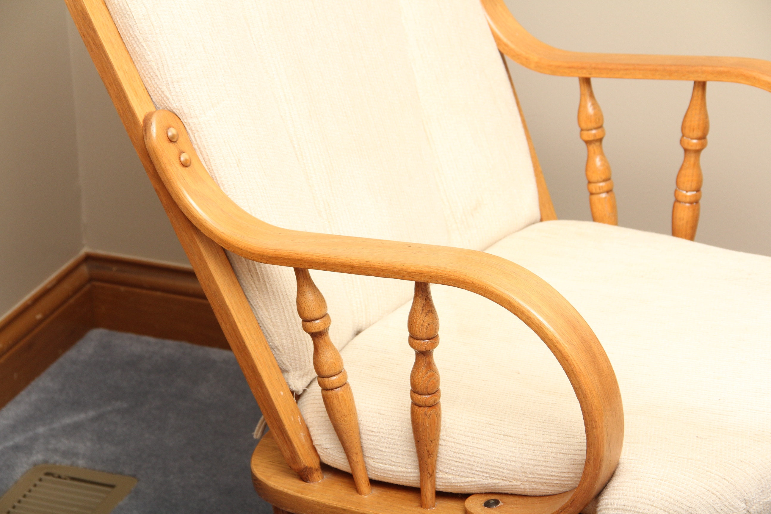 Solid Oak Glider Rocking Chair