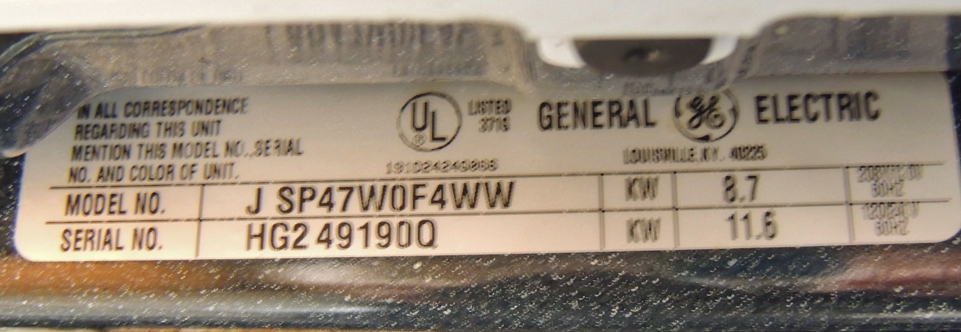 White GE Glass Top Electric Range