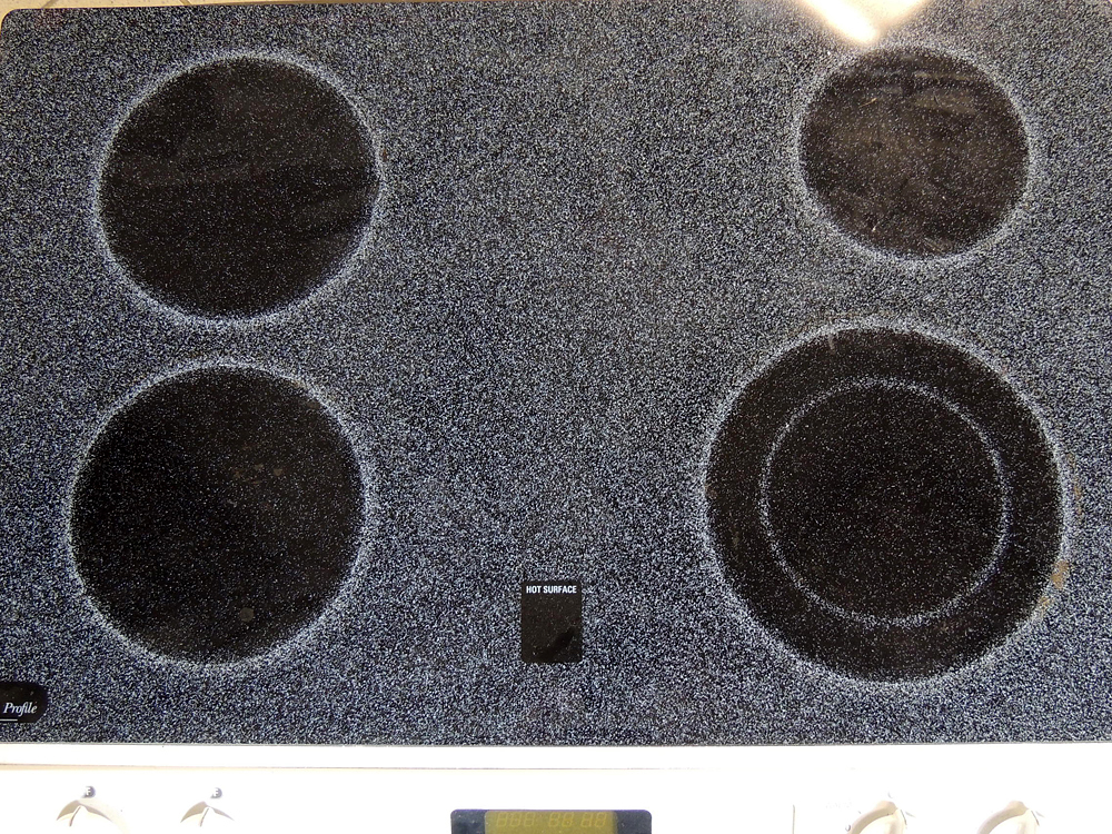 White GE Glass Top Electric Range