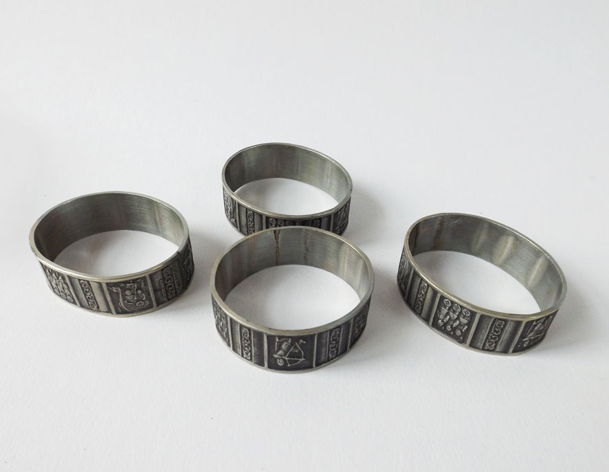 Mid-Century Norwegian Pewter Napkin Rings