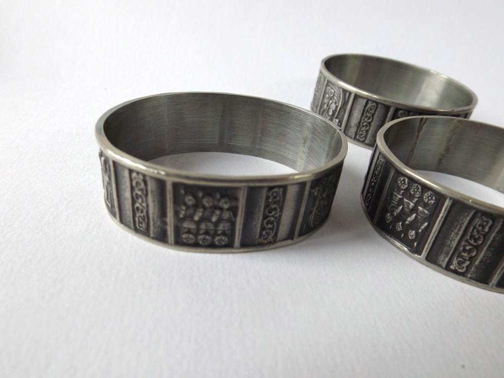 Mid-Century Norwegian Pewter Napkin Rings