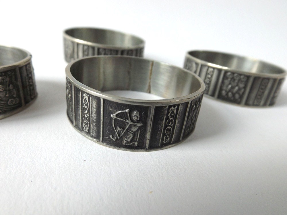Mid-Century Norwegian Pewter Napkin Rings