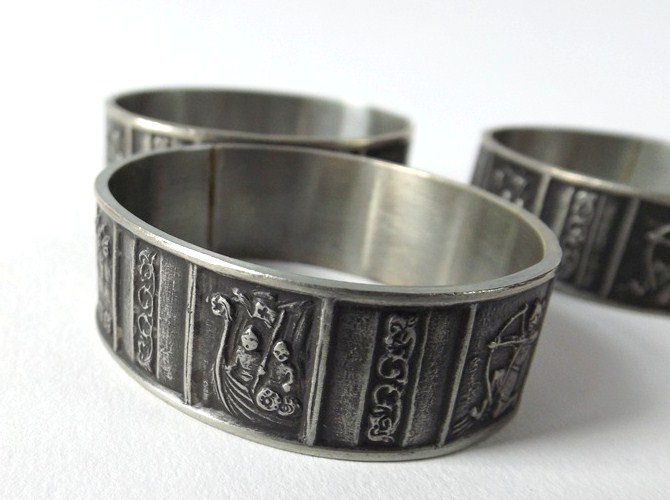 Mid-Century Norwegian Pewter Napkin Rings
