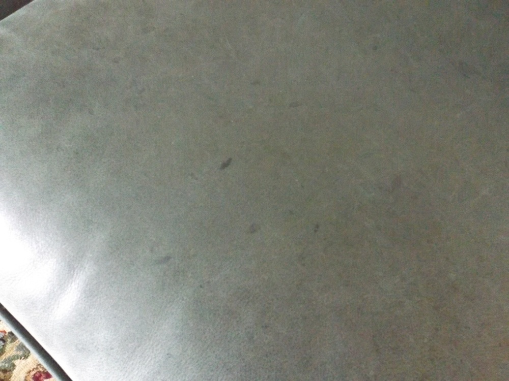 Dark Green Leather Three-Seat Sofa