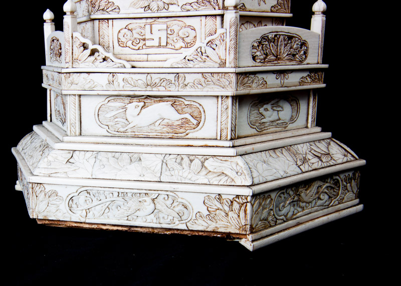 19th Century Japanese Hand-Carved Ivory Zushi Shrine