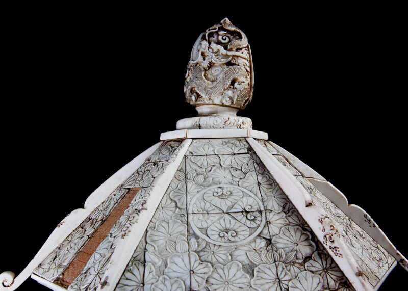 19th Century Japanese Hand-Carved Ivory Zushi Shrine