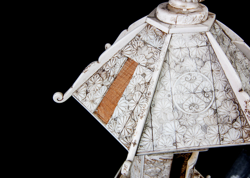 19th Century Japanese Hand-Carved Ivory Zushi Shrine