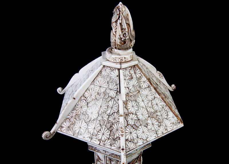 19th Century Japanese Hand-Carved Ivory Zushi Shrine