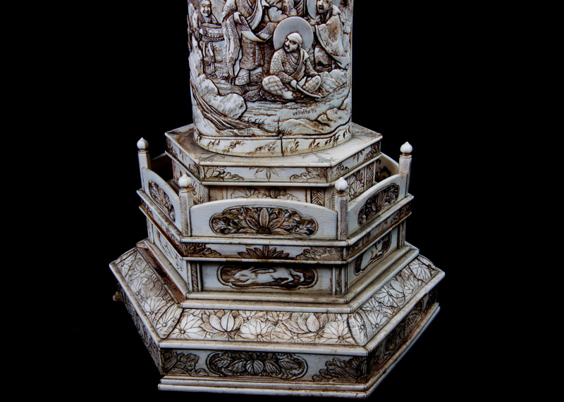 19th Century Japanese Hand-Carved Ivory Zushi Shrine