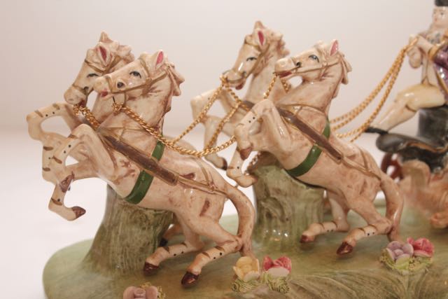 Horse-Drawn Carriage Porcelain Figurine