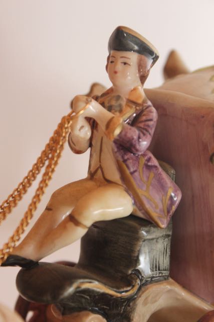 Horse-Drawn Carriage Porcelain Figurine