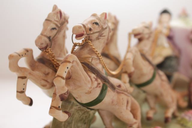 Horse-Drawn Carriage Porcelain Figurine
