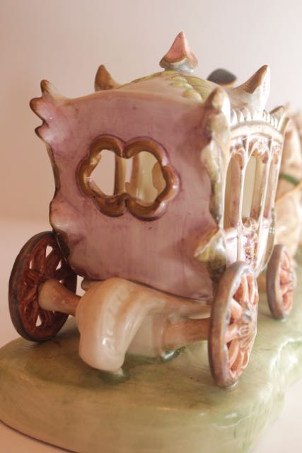 Horse-Drawn Carriage Porcelain Figurine