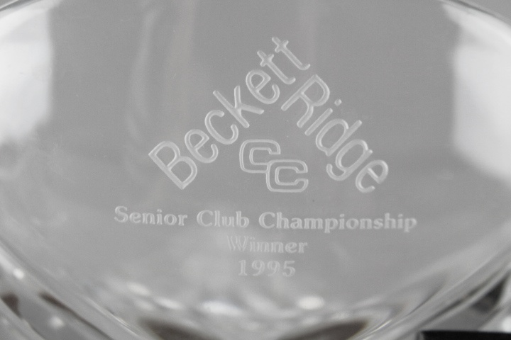 Vintage Golf Trophies, Bronze and Lead Crystal