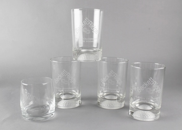 Vintage Golf Trophies, Bronze and Lead Crystal