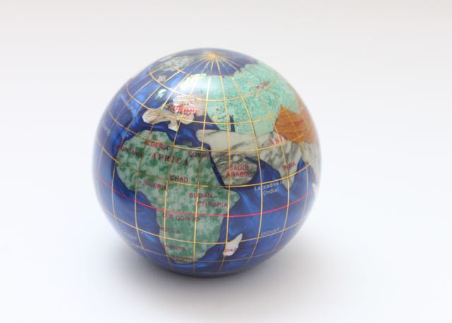 Two Alexander Kalifano Gemstone Globes