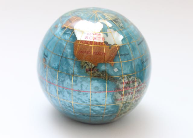 Two Alexander Kalifano Gemstone Globes