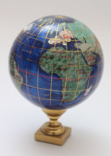 Two Alexander Kalifano Gemstone Globes