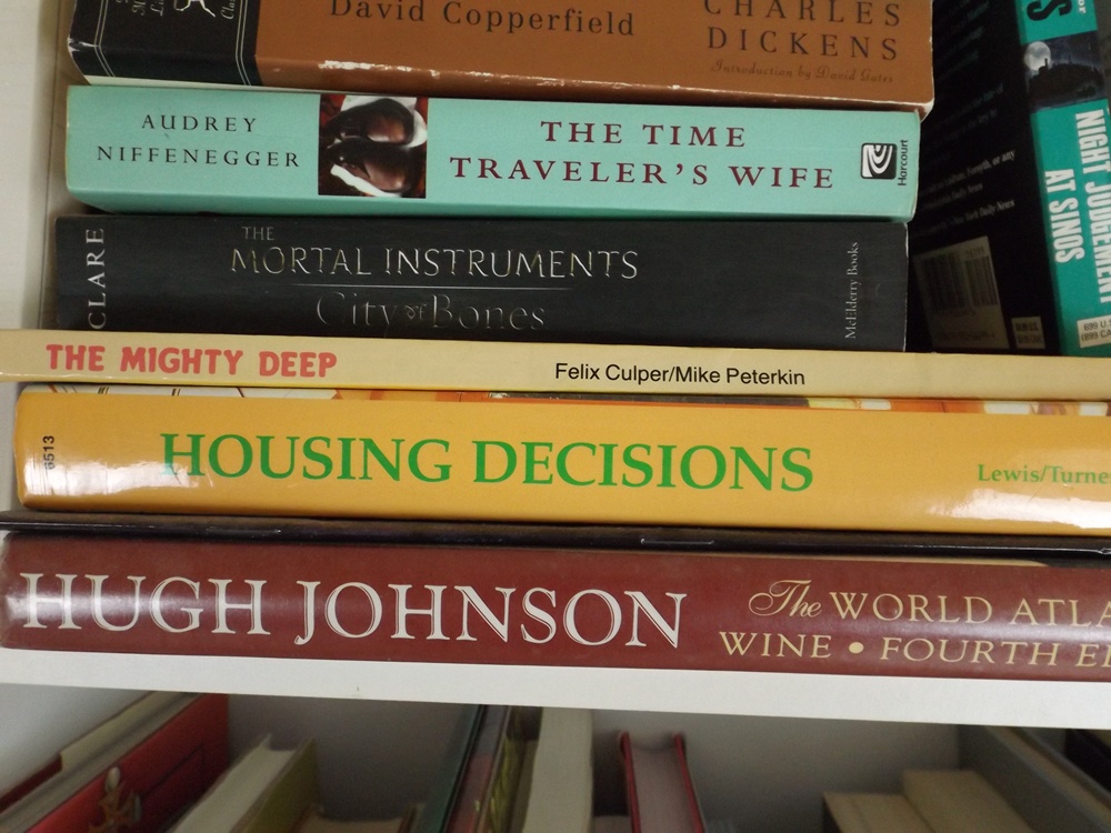 Two Shelves of Modern and Classic Books