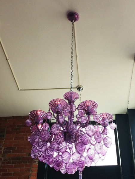 Bella Vetro Purple Murano Style Glass Chandelier