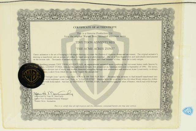 Animation Cel of Bugs and Babs from Warner Bros. Inc.