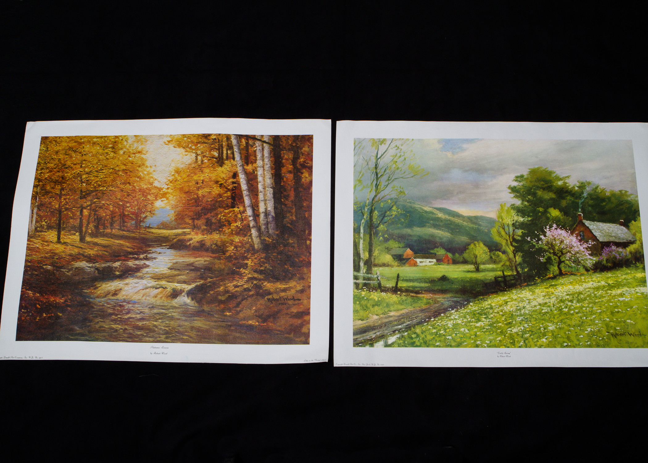 Pair of Vintage Robert Wood Offset Lithographs