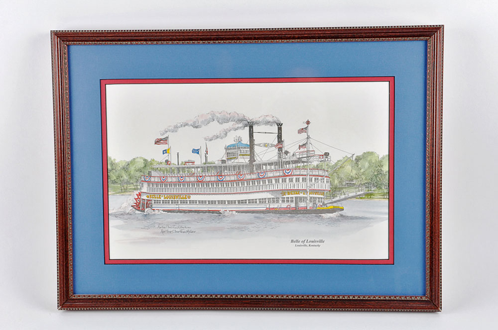 "Belle of Louisville" Framed Off-Set Lithograph