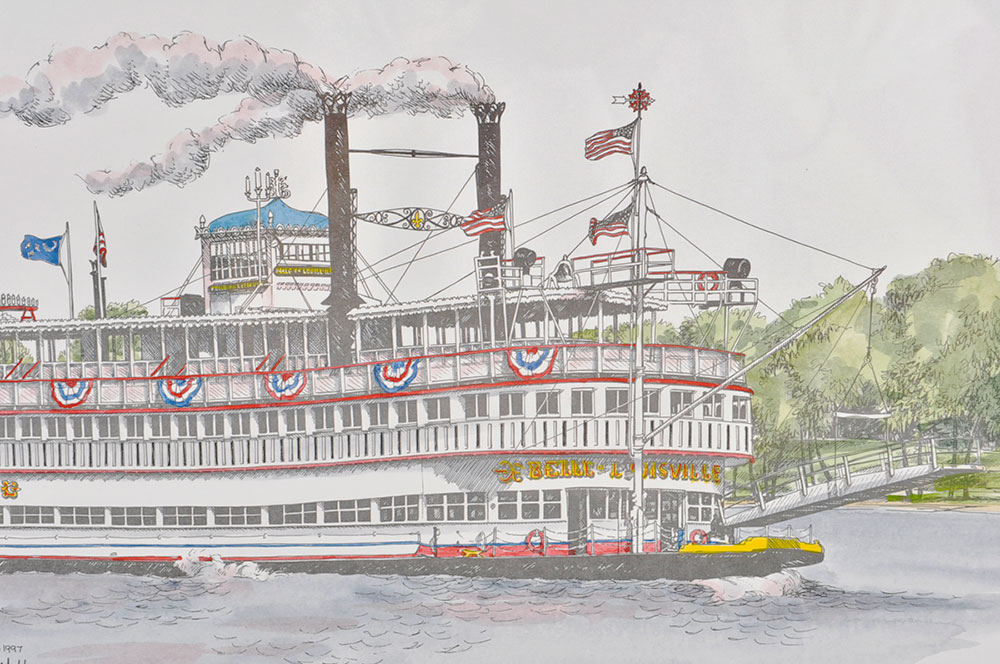 "Belle of Louisville" Framed Off-Set Lithograph