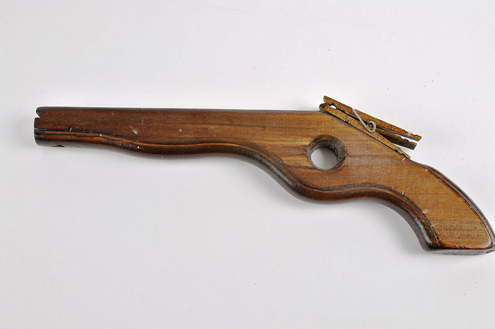 Vintage Kids Cap Gun and Homemade Rubberband gun