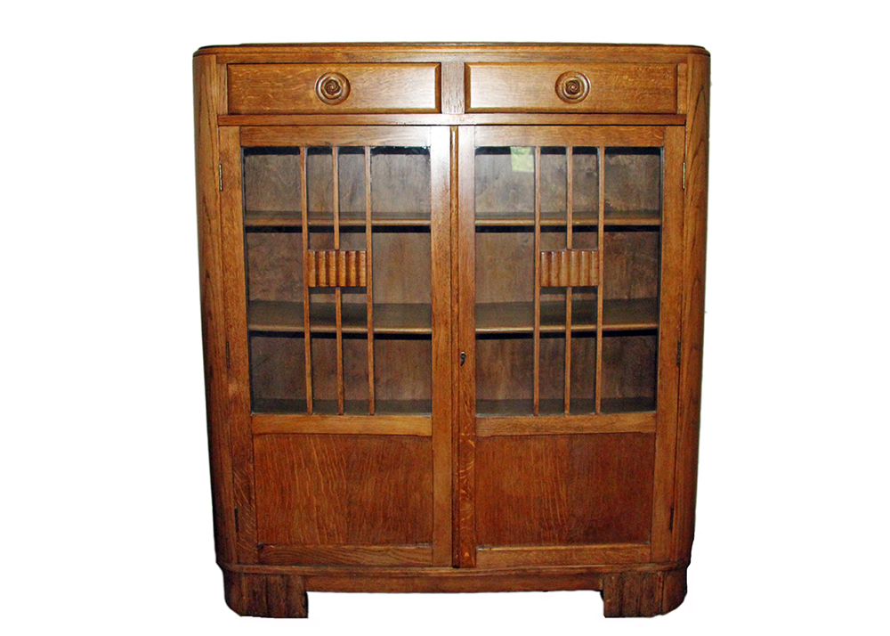 Art Deco Style Oak Display Cabinet
