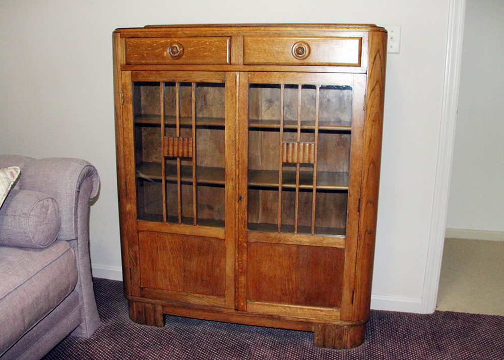 Art Deco Style Oak Display Cabinet