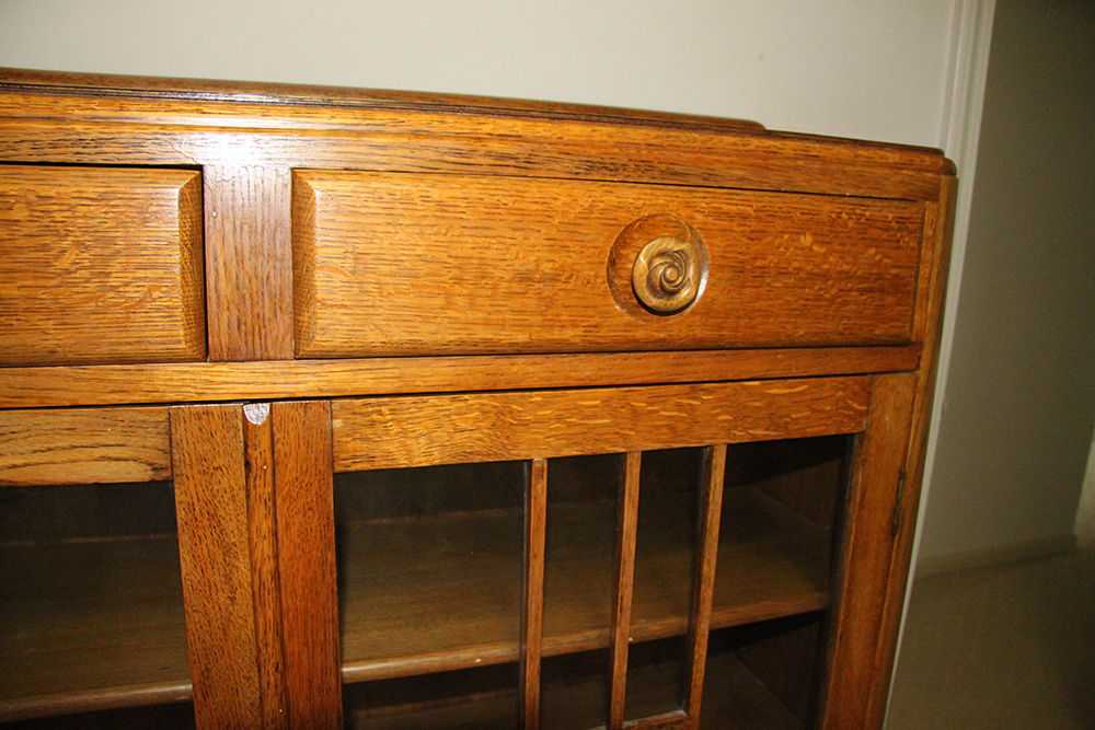Art Deco Style Oak Display Cabinet