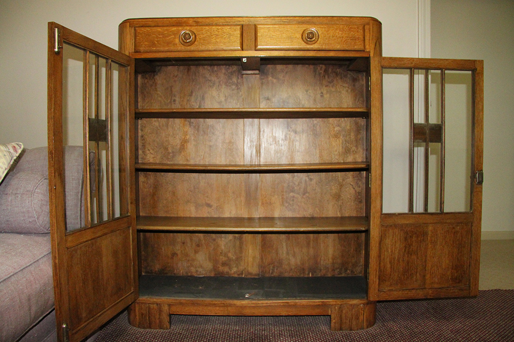Art Deco Style Oak Display Cabinet