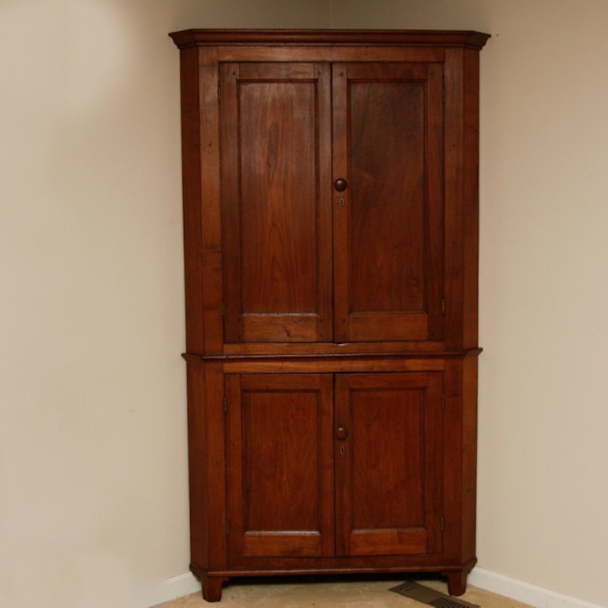 Antique Kentucky Cherry Corner Cupboard