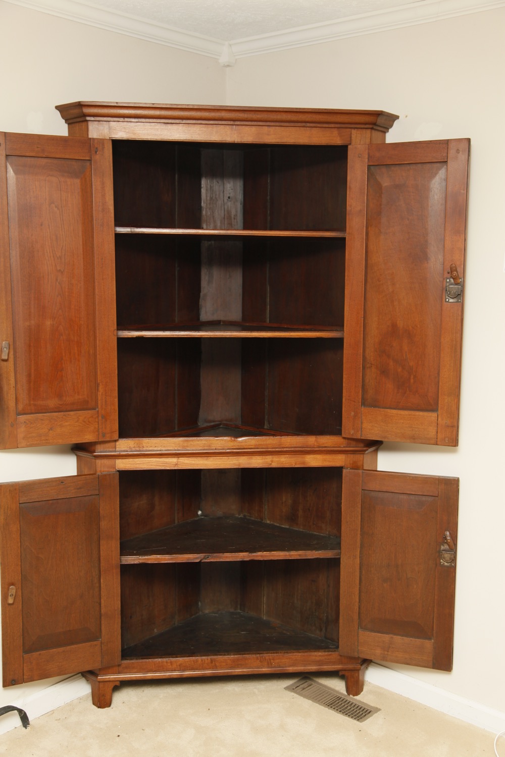 Antique Kentucky Cherry Corner Cupboard