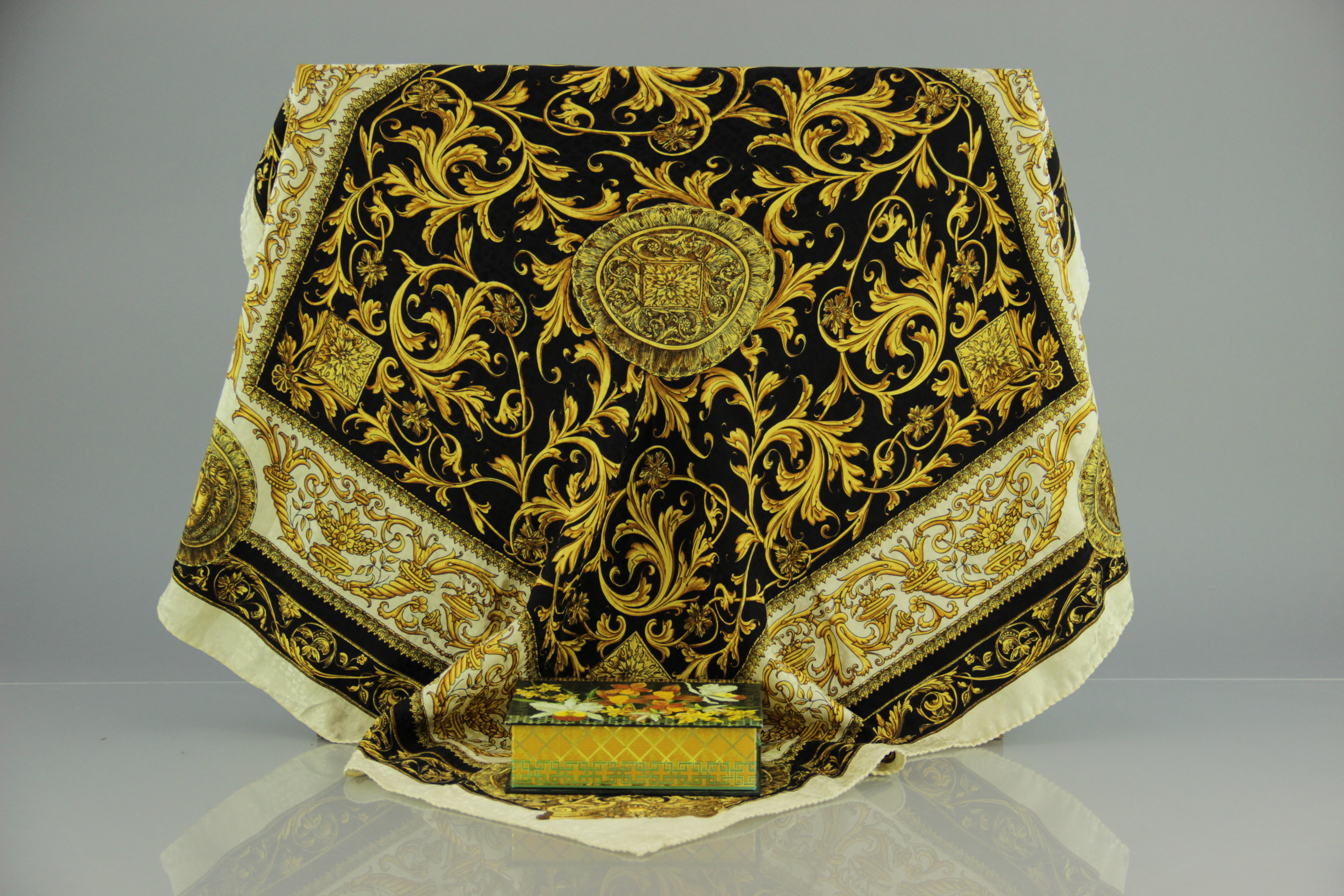 Vintage Italian Silk Head Scarf with Box