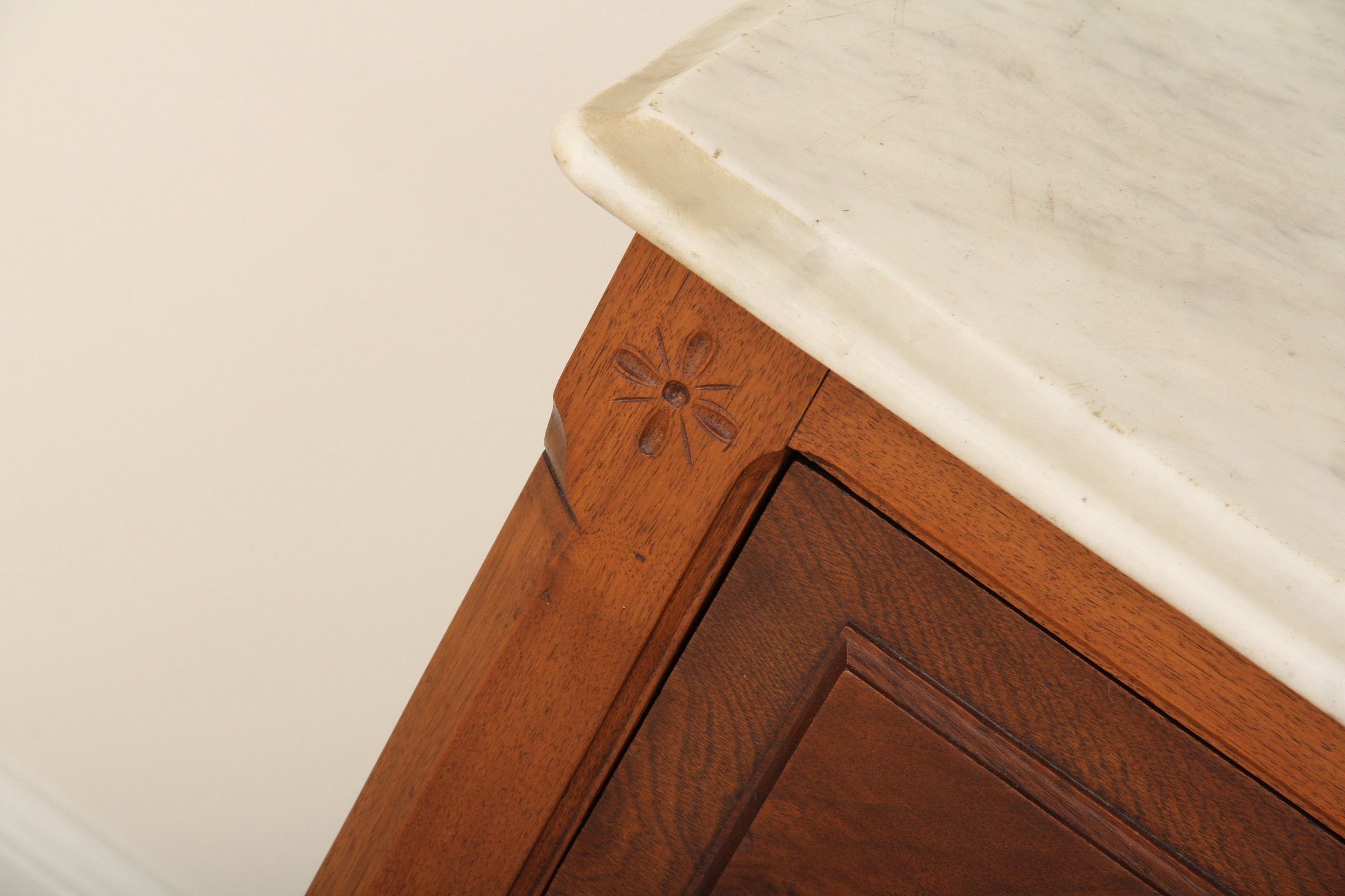 Antique Carrara Marble Top Washstand